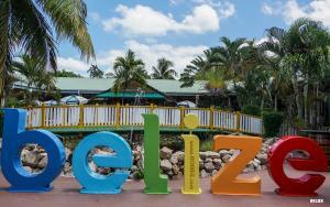 A sign board at Resort at Belize Island