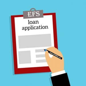 Loan application on a writing pad