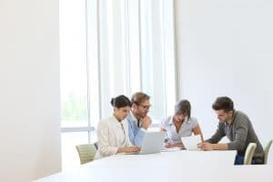 Group of expert people in a meeting